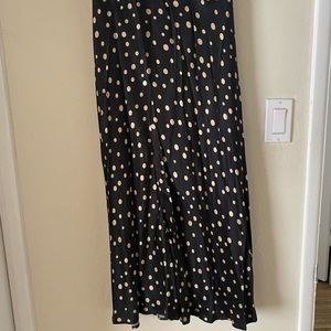 H&M silk-like polka dot mid length skirt